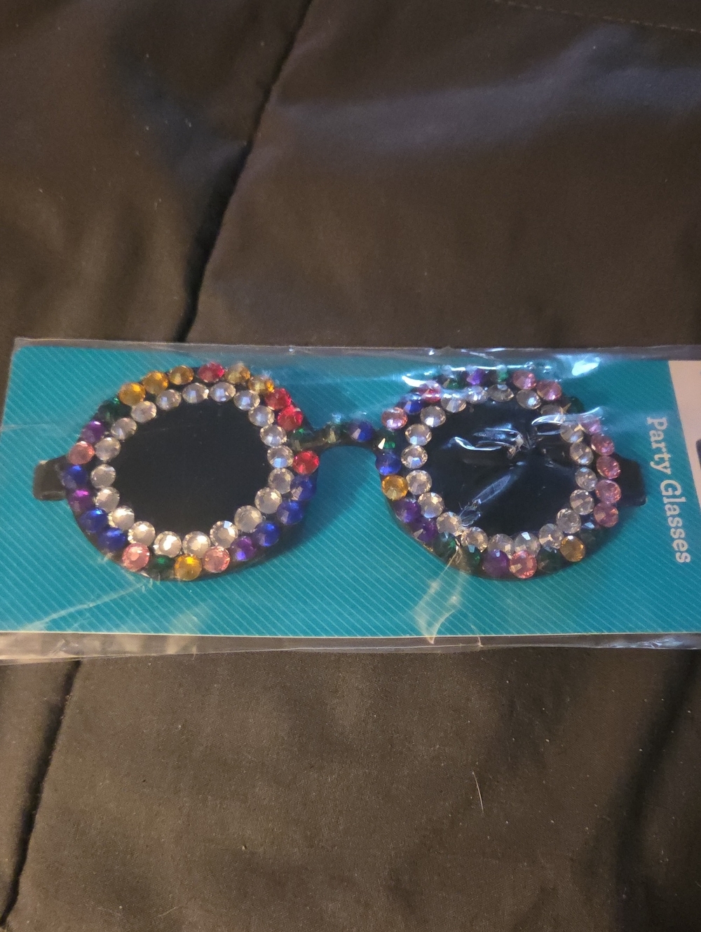 Multicolor Rhinestone Round Party Glasses